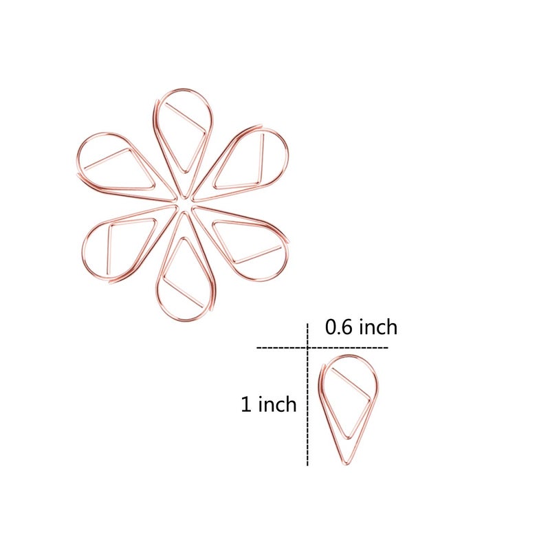 VENCINK 300 Pieces Rose Gold Cute Stainless Steel Drop-Shaped Paper Clips for School Office Supplies Baby Shower Wedding Invitations Crafts Scrapbooking Bookmarks Kids Women Planners by VENCINK - Image 5